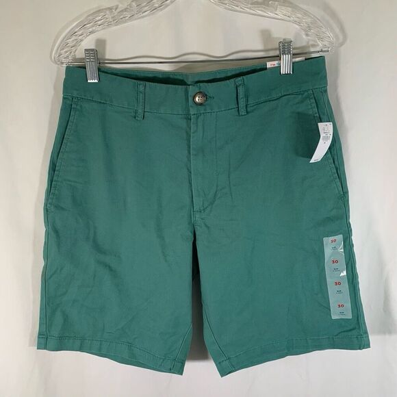 New Old Navy Chino Shorts Men's 30 Green Slim 9" Inseam Built in Flex Cotton - Picture 1 of 6